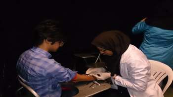 ‏اهدای خون دانشجویان برای عضویت در بانک اهداکنندگان سلولهای بنیادی‏
